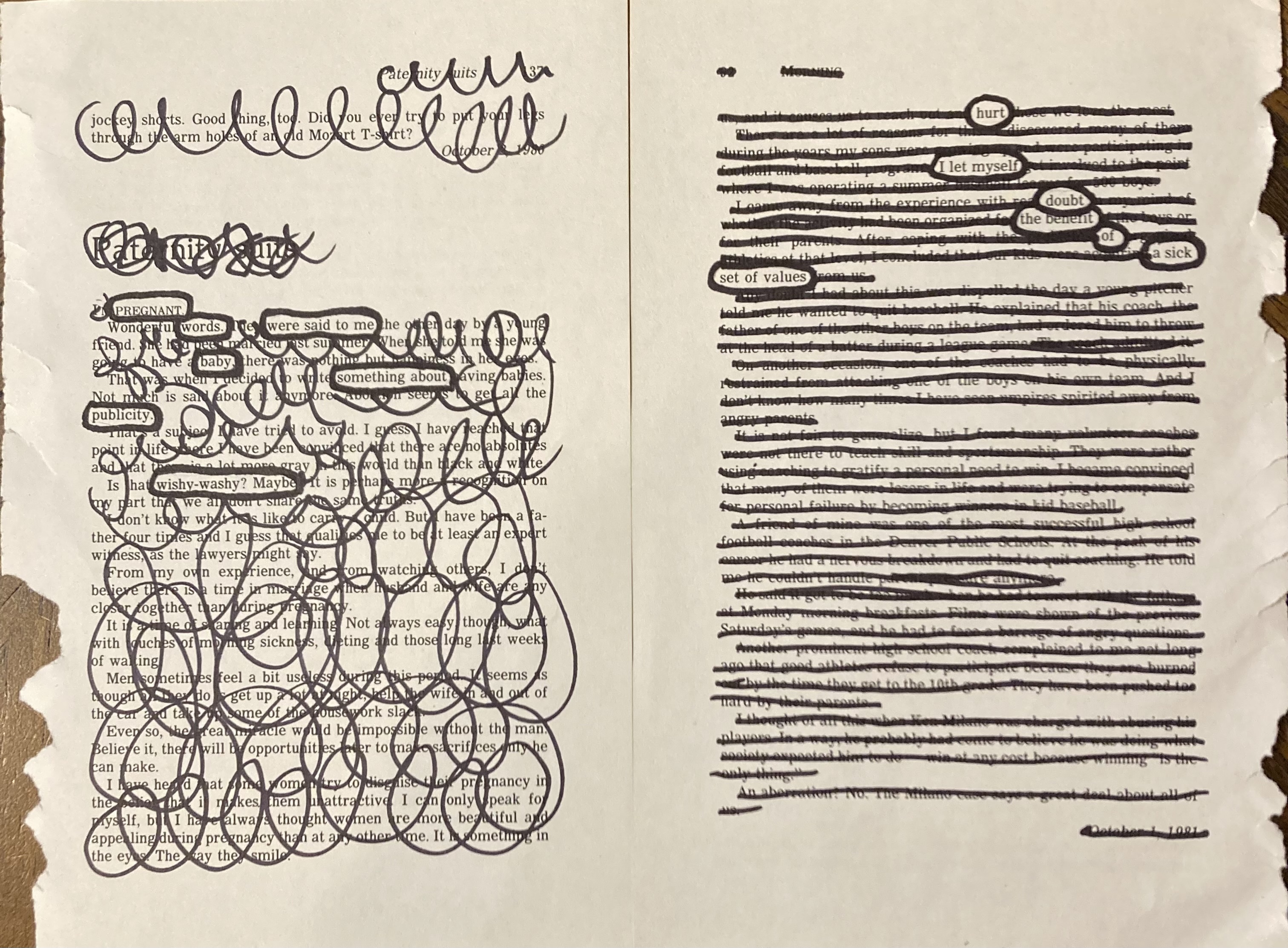 Erasure from <i>Morning</i> by Gene Amole
